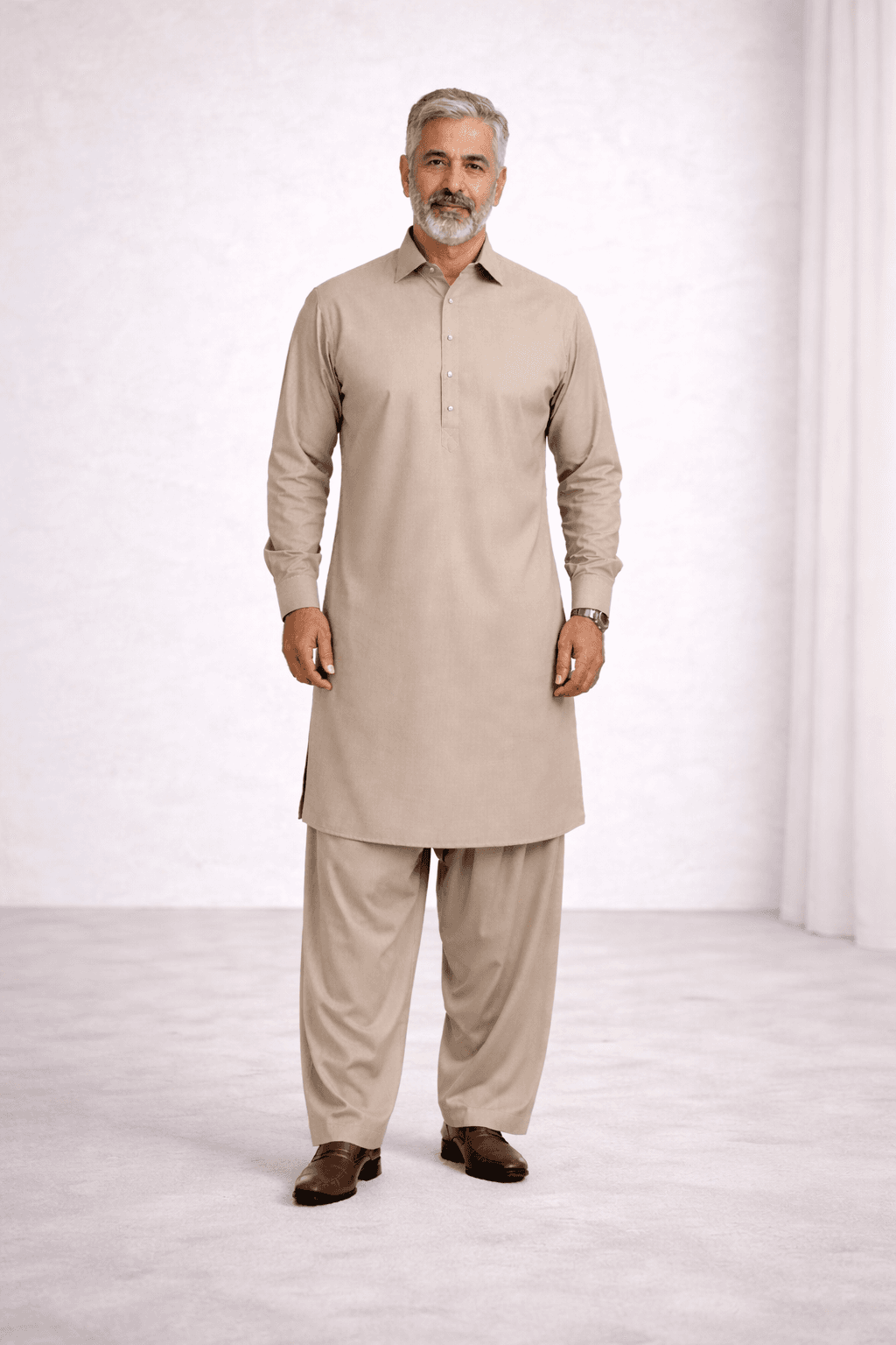 Calm confidence in a beige salwar kameez 11 view 4