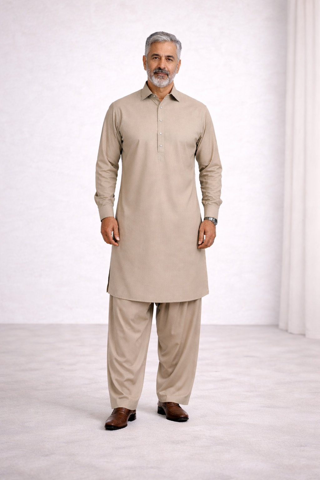 Calm confidence in a beige salwar kameez 11 view 4