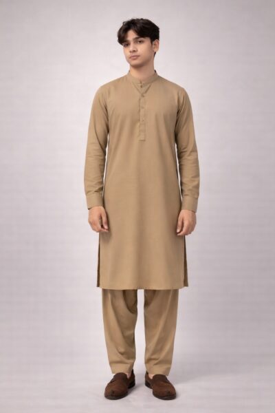 COFFEE BROWN SEMI-FORMAL KAMEEZ SHALWAR