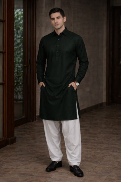 GREEN SEMI-FORMAL KURTA