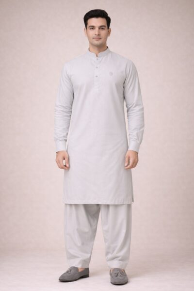 PREMIUM LIGHT SILVER CLASSIC KAMEEZ SHALWAR