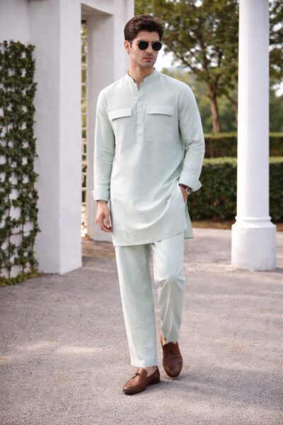 PISTACHIO GREEN PREMIUM SHORT KURTA PAJAMA