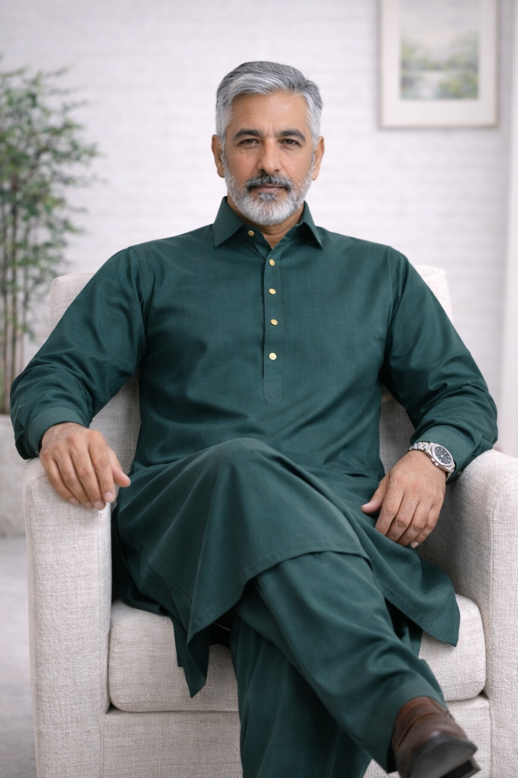 ROYAL DEEP SEA GREEN KAMEEZ SHALWAR - Image 3
